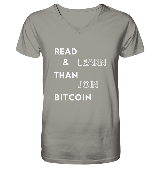 READ & LEARN, THAN JOIN BITCOIN - V-Neck Shirt