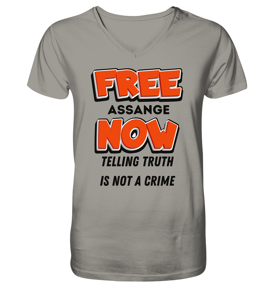 FREE ASSANGE NOW - TELLING TRUTH IS NOT A CRIME - V-Neck Shirt