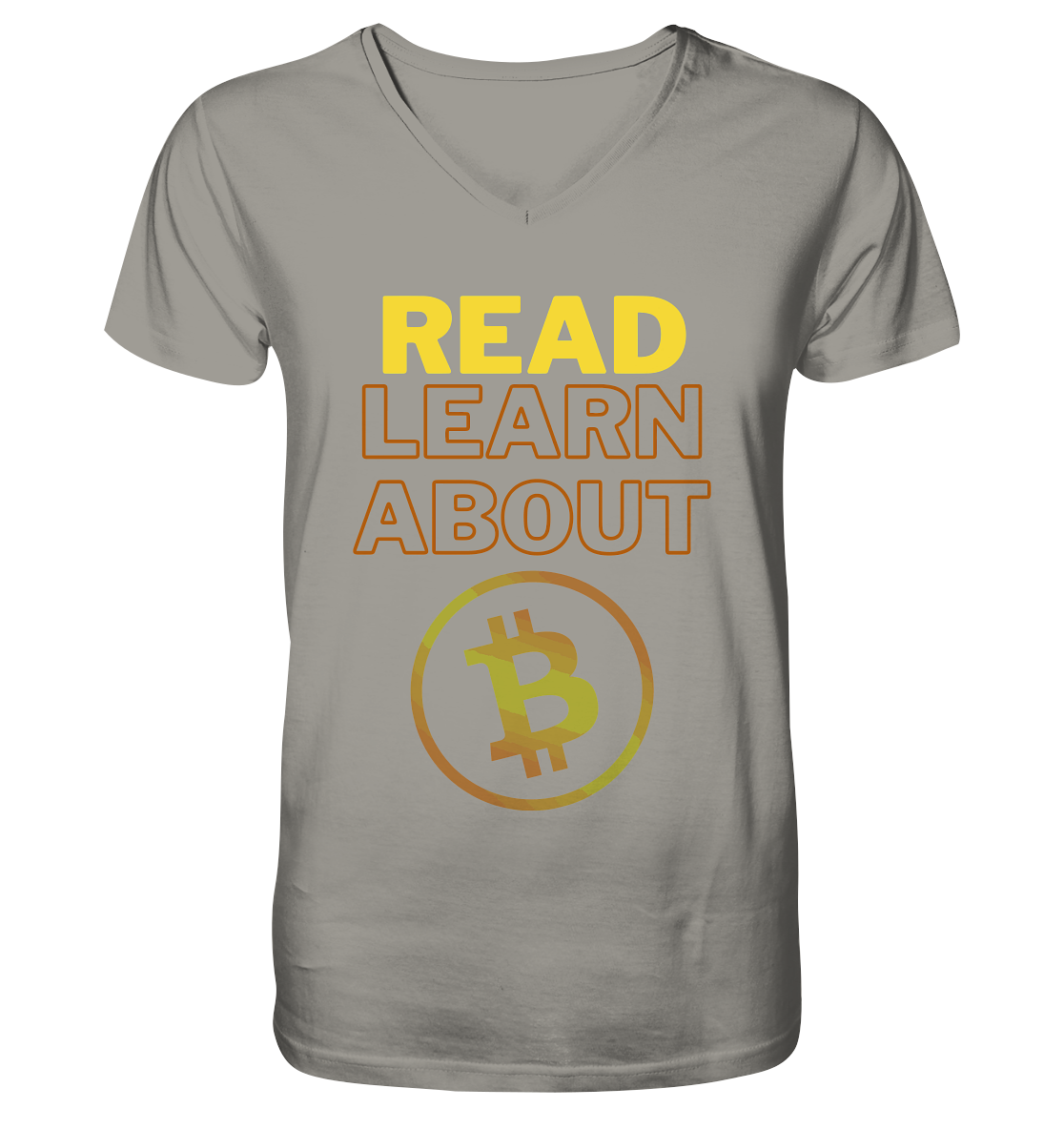 READ - LEARN ABOUT - BTC-Symbol - V-Neck Shirt