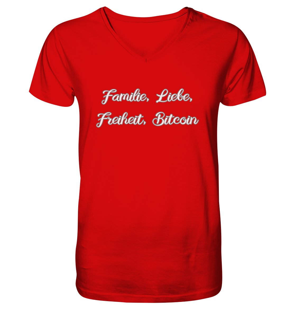 Familie, Liebe, Freiheit, Bitcoin - V-Neck Shirt