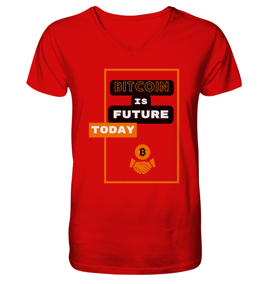 BITCOIN IS FUTURE TODAY - Var. black "B" - V-Neck Shirt