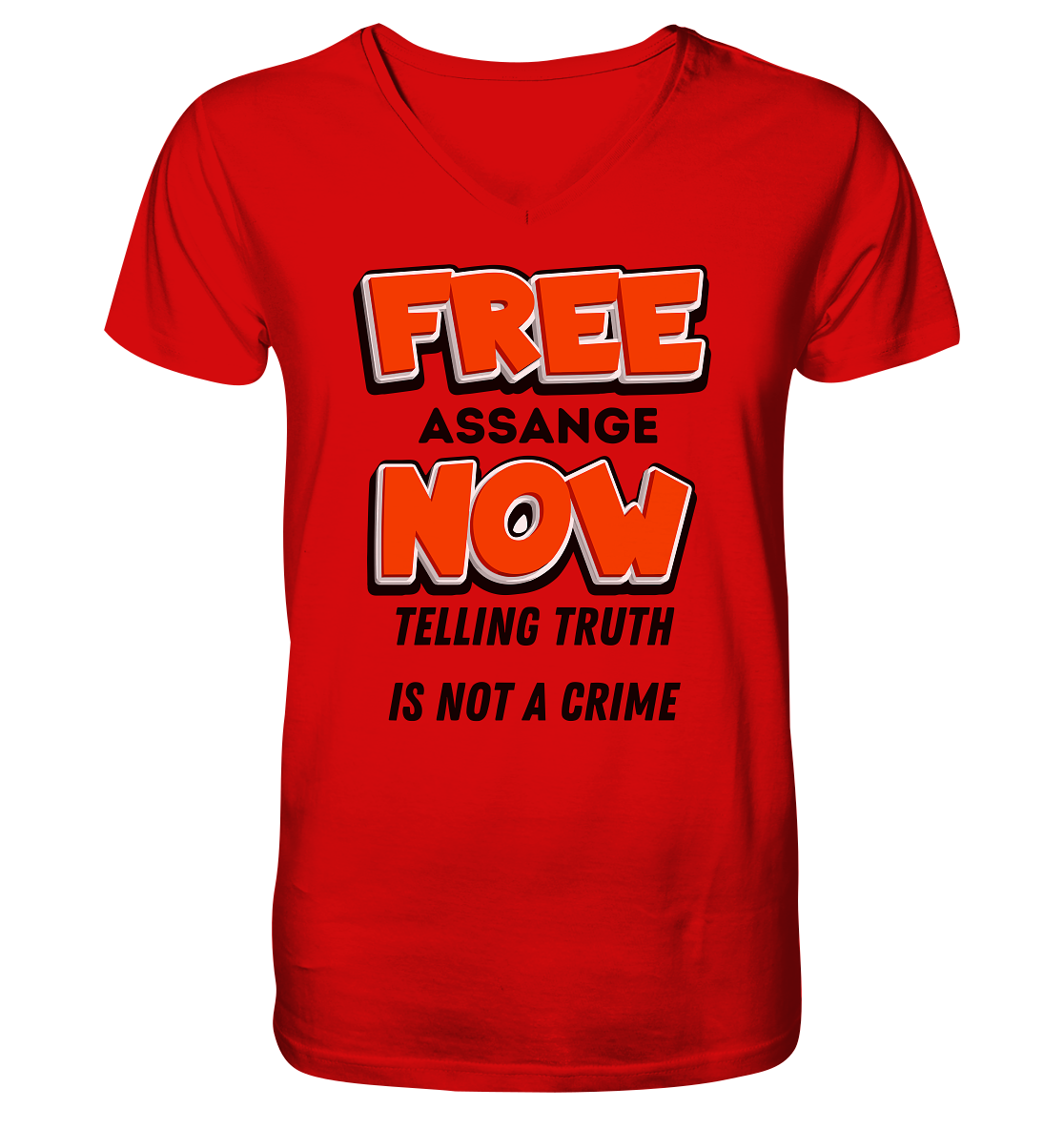 FREE ASSANGE NOW - TELLING TRUTH IS NOT A CRIME - V-Neck Shirt