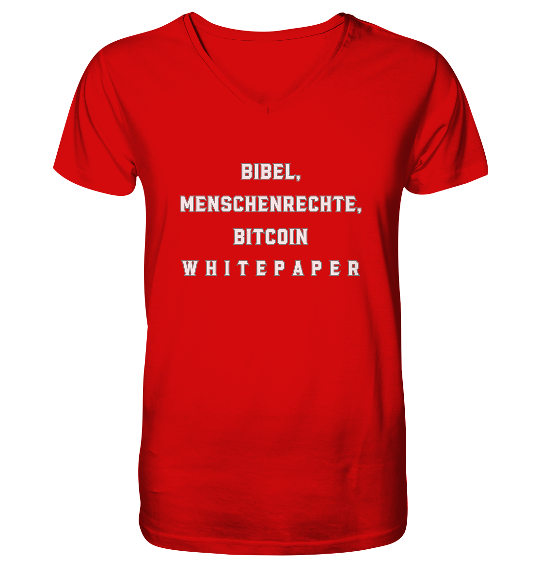 BIBEL, MENSCHENRECHTE, BITCOIN W H I T E P A P E R  - V-Neck Shirt