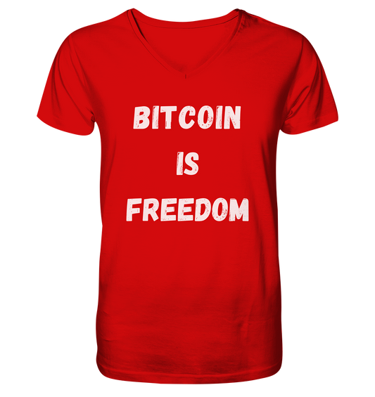 BITCOIN IS FREEDOM - V-Neck Shirt