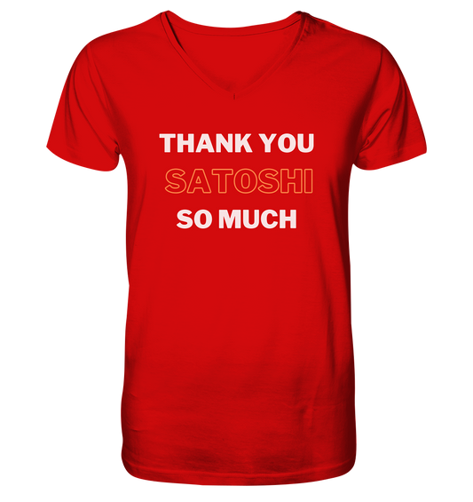 THANK YOU SO MUCH SATOSHI - V-Neck Shirt