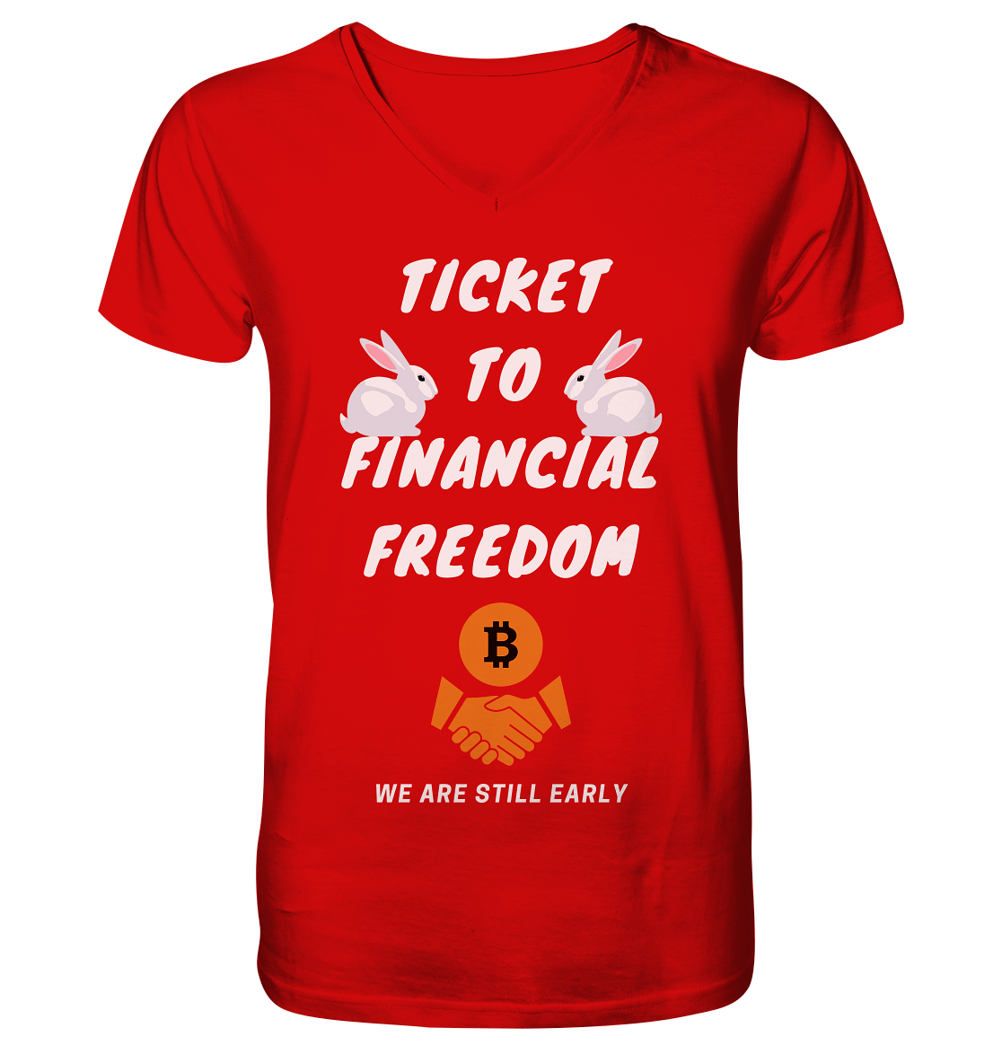 TICKET TO FINANCIAL FREEDOM - sitting rabbits - V-Neck Shirt