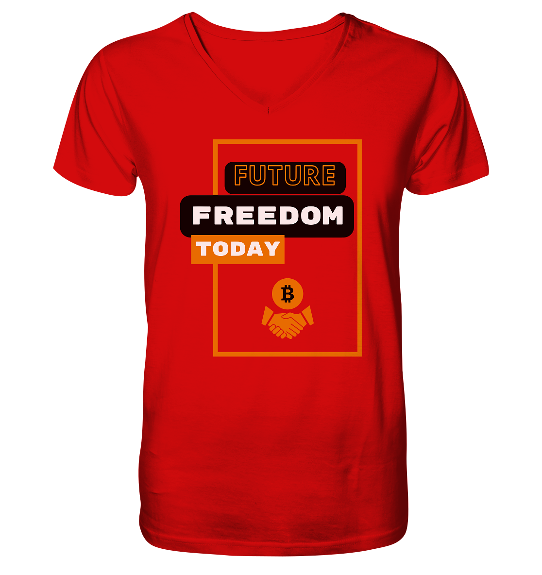 FUTURE FREEDOM TODAY (BTC handshake) - V-Neck Shirt