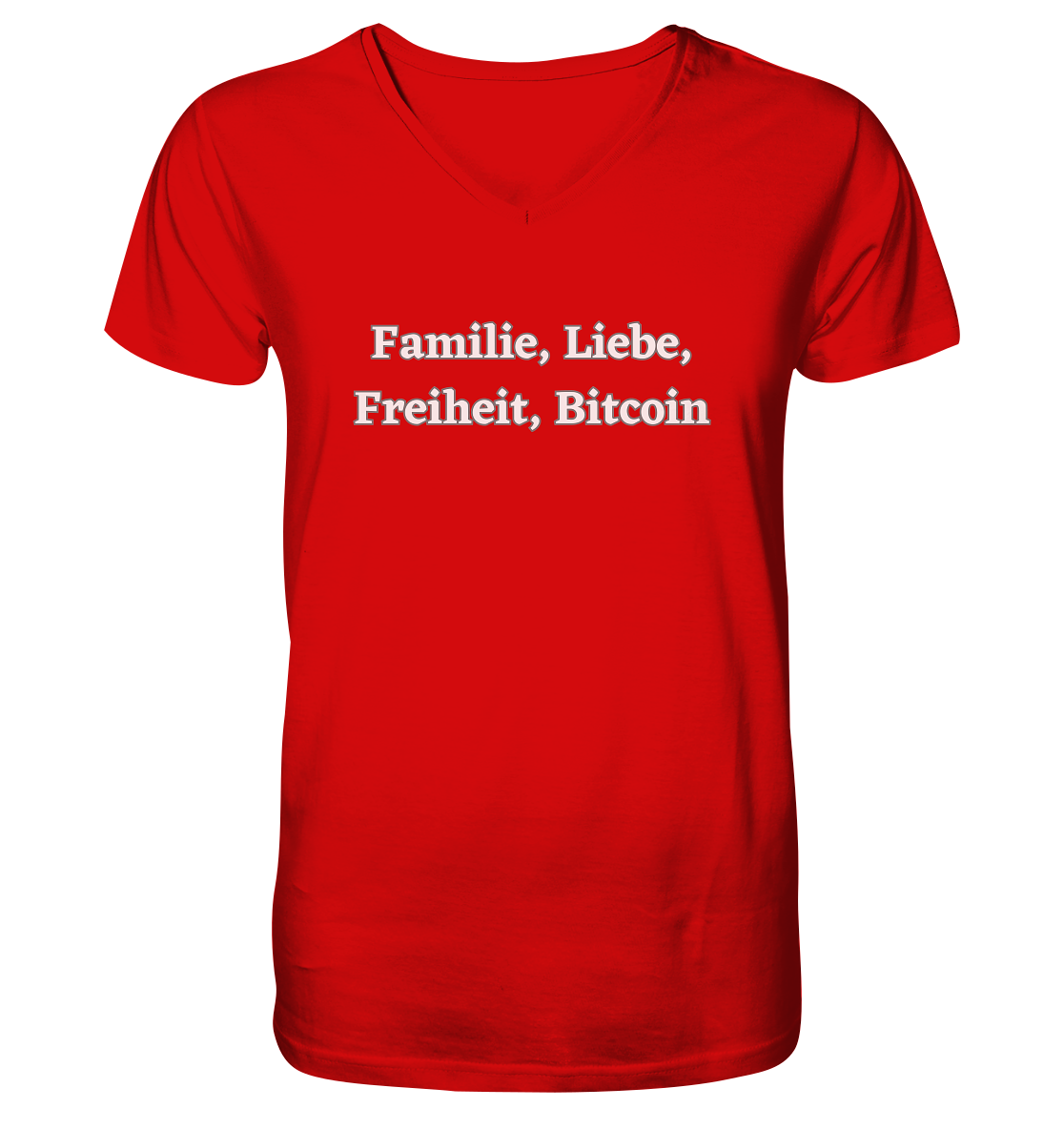 Familie, Liebe, Freiheit, Bitcoin - V-Neck Shirt