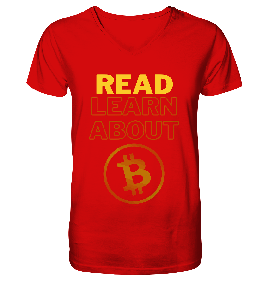 READ - LEARN ABOUT - BTC-Symbol - V-Neck Shirt