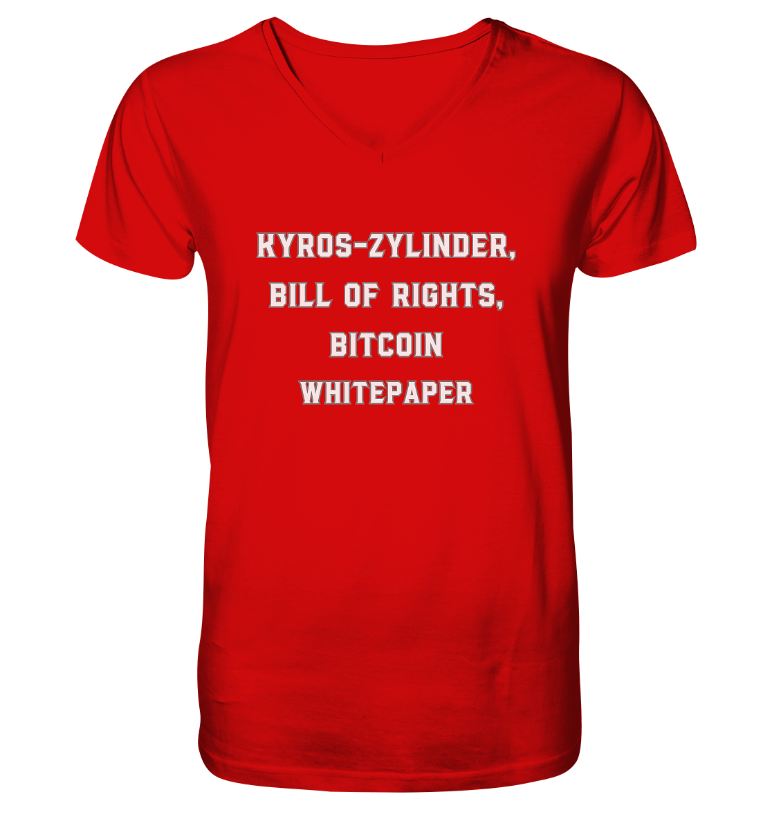 KYROS-ZYLINDER, BILL OF RIGHTS, BITCOIN WHITEPAPER - V-Neck Shirt