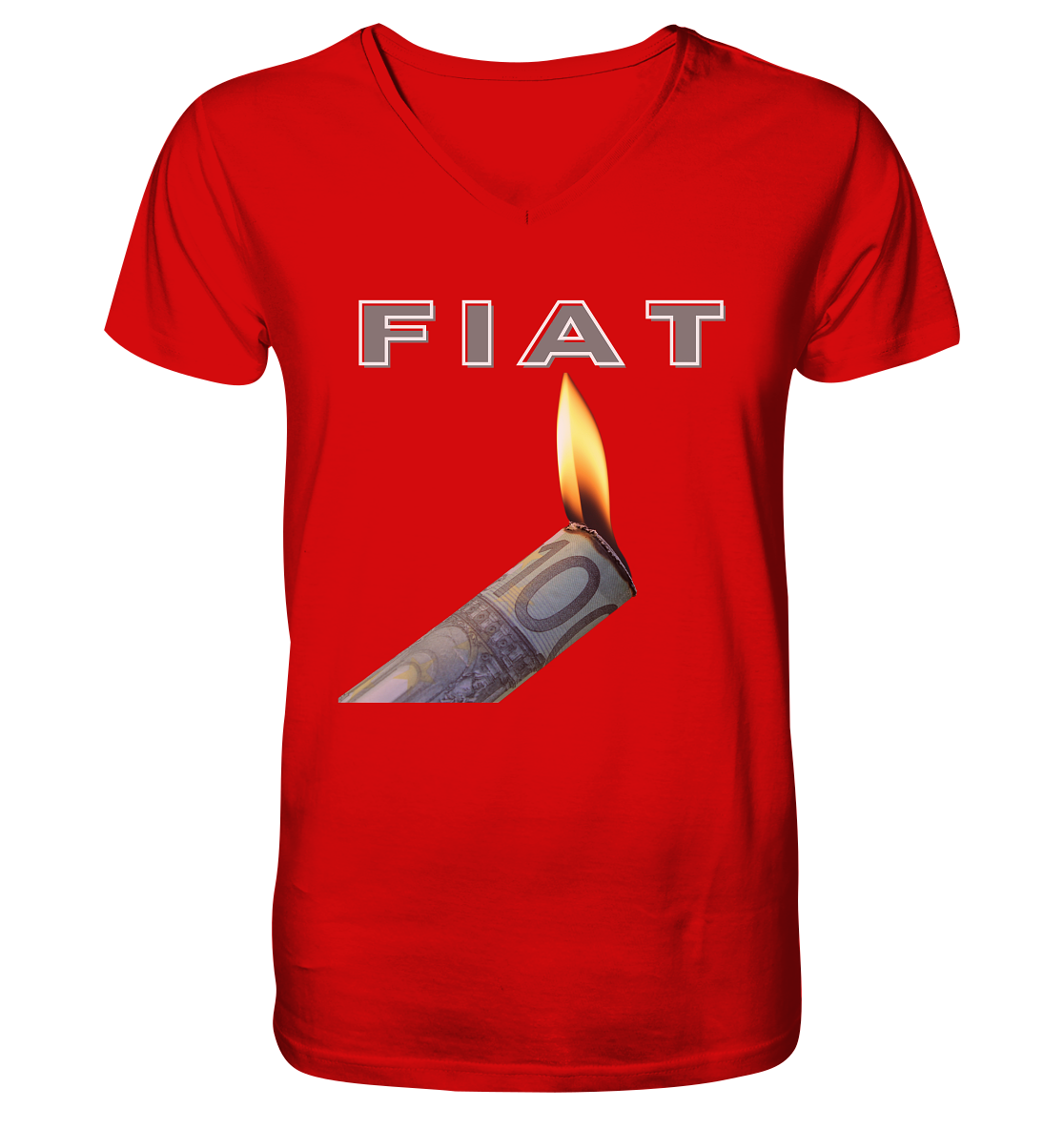 Fiat verbrennt Deine Zukunft - V-Neck Shirt