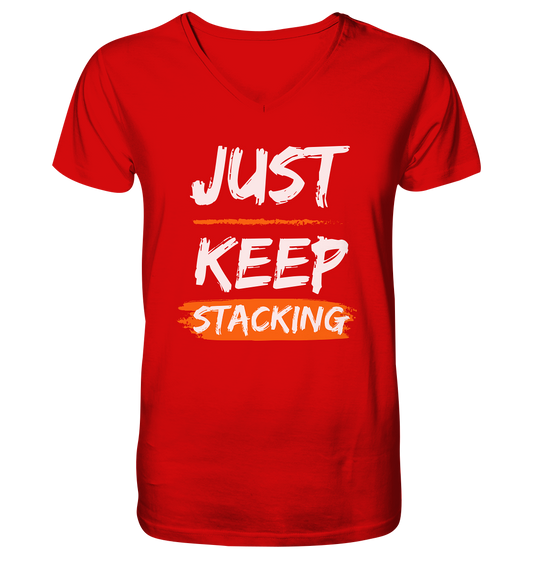 JUST KEEP STACKING - V-Neck Shirt