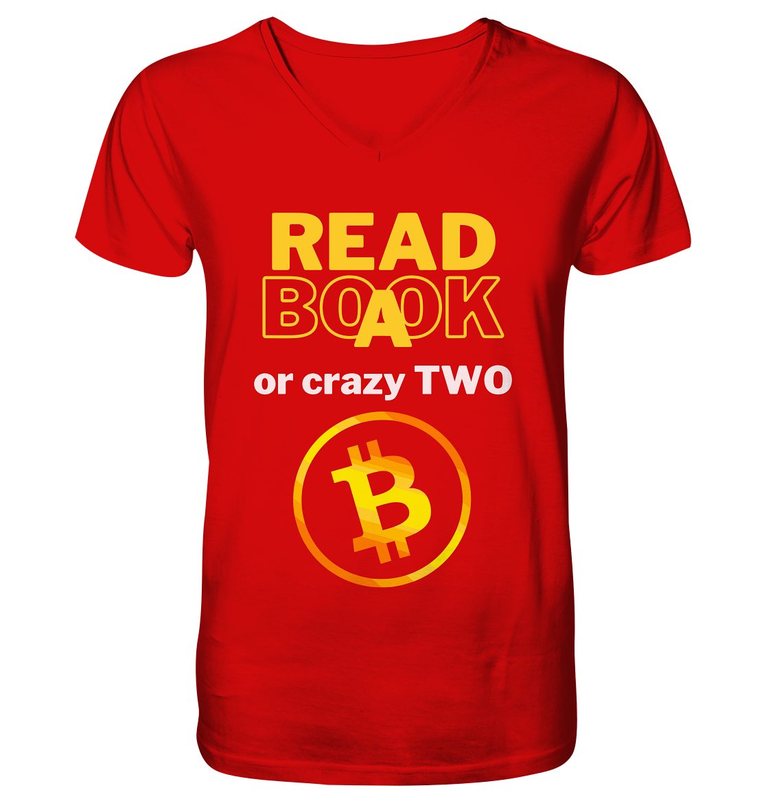 READ A BOOK or CRAZY TWO - Variante "Book" im Hintergrund - V-Neck Shirt