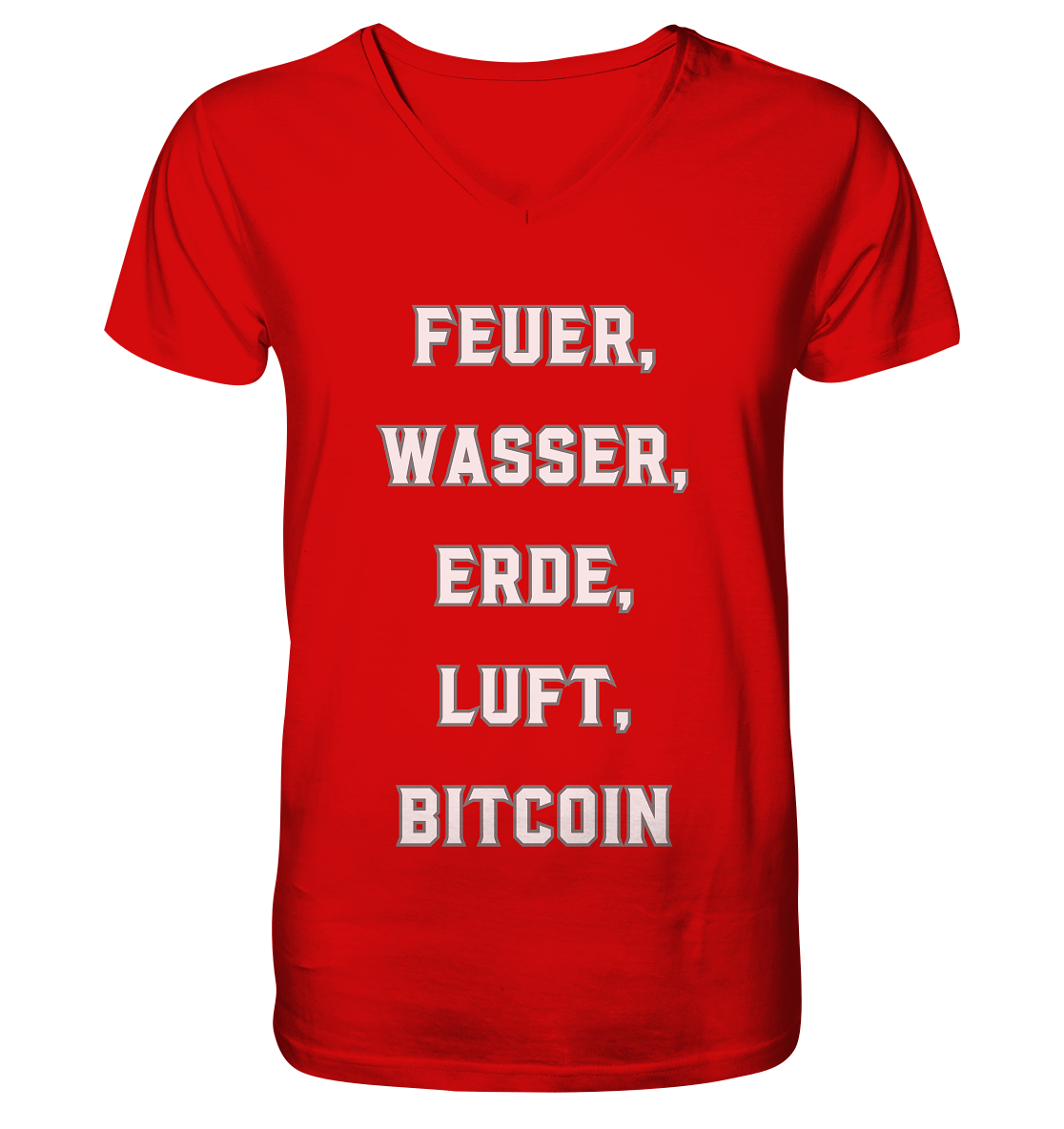 FEUER, WASSER, ERDE, LUFT, BITCOIN - V-Neck Shirt